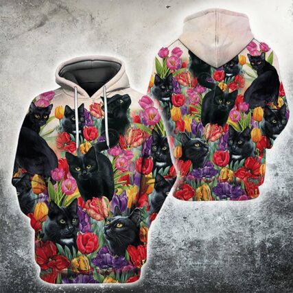 Black Cats Tulip - Hoodie - HOOD09FNN251021