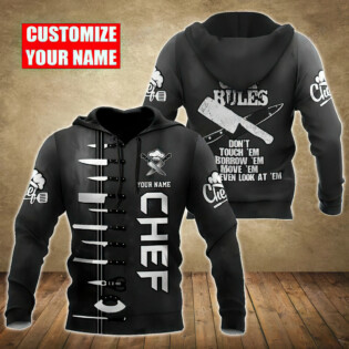 Black Chef Personalized - Hoodie - Owl Ohh - Owl Ohh