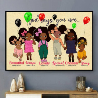 Black Girl God Says You Are Black Girl - Horizontal Poster - Owl Ohh - Owl Ohh