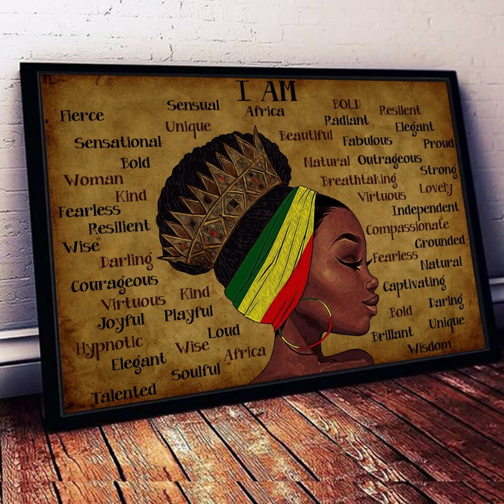 Black Woman I'm Beautiful - Horizontal Poster - Owl Ohh - Owl Ohh