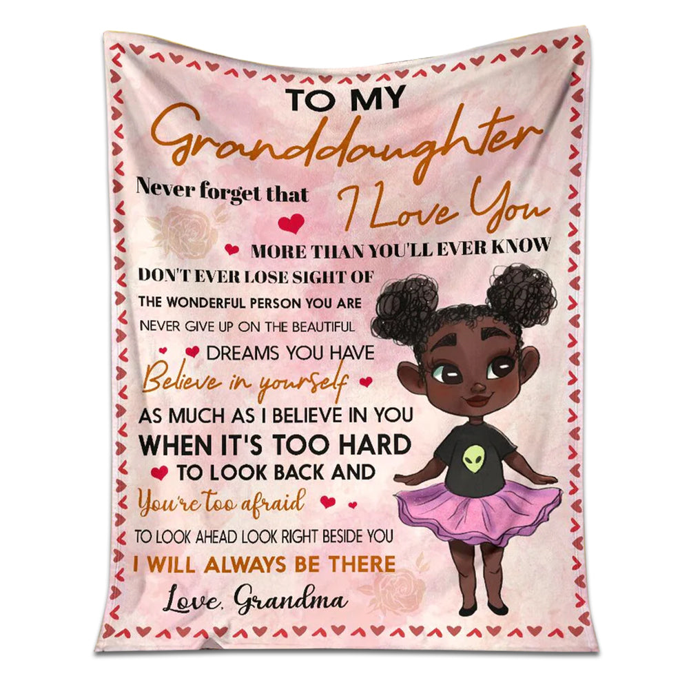 Black Girl To My Granddaughter African American - Flannel Blanket - Owl Ohh - Owl Ohh