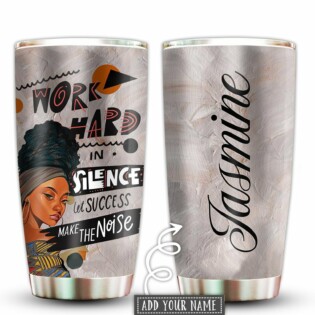 Black Woman Powerful Work Hard Personalized - Tumbler - Owl Ohh - Owl Ohh
