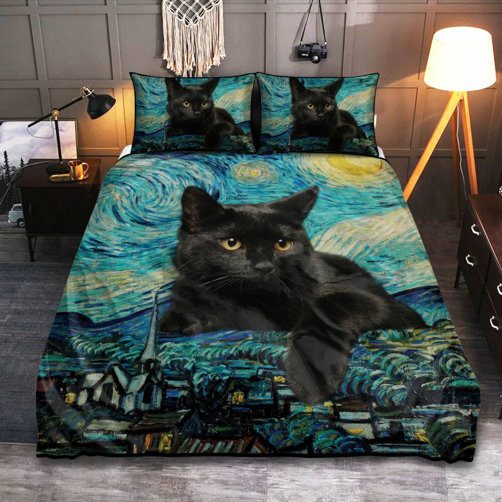 Black Cat Lonely Style - Bedding Cover - Owl Ohh - Owl Ohh