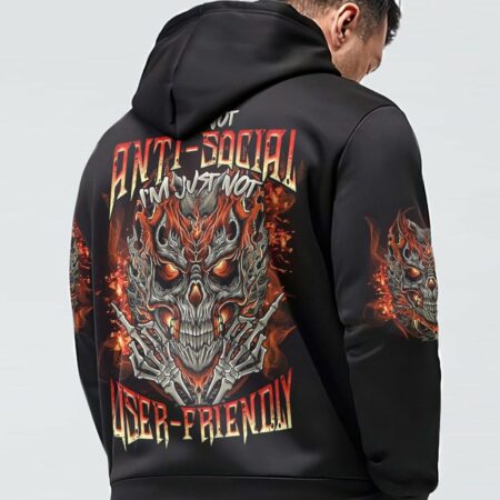 I'M NOT ANTI-SOCIAL MAD SKULL ALL OVER PRINT - TLNO2504231