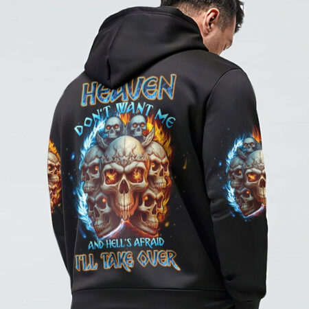 HEAVEN DON'T WANT ME FIRE EYES SKULL ALL OVER PRINT - TLTW2104233