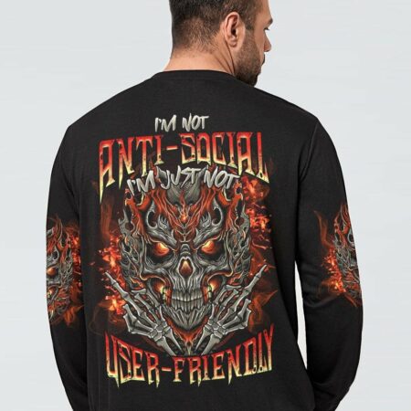 I'M NOT ANTI-SOCIAL MAD SKULL ALL OVER PRINT - TLNO2504231