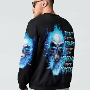 DON'T TRY TO FIGURE ME OUT FIRE SKULL ALL OVER PRINT - YHNT0704234