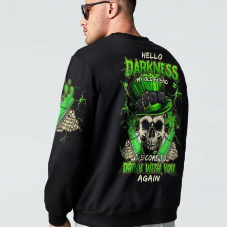HELLO DARKNESS MY OLD FRIEND SKULL BEER PATRICK'S DAY ALL OVER PRINT - TLTM1101232