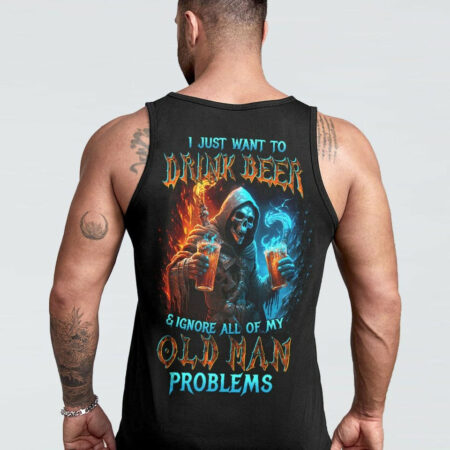 I JUST WANT TO DRINK BEER REAPER ALL OVER PRINT - TLTW1804231