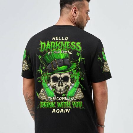 HELLO DARKNESS MY OLD FRIEND SKULL BEER PATRICK'S DAY ALL OVER PRINT - TLTM1101232