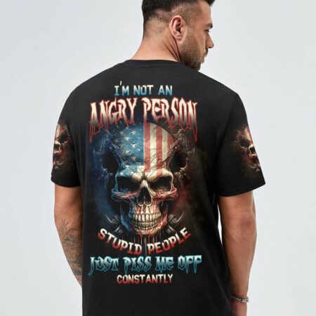 I'M NOT AN ANGRY PERSON SKULL ALL OVER PRINT - TLTW0802231
