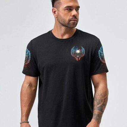AMERICA LIVE IT LOVE IT OR GET THE HELL OUT SKULL WINGS ALL OVER PRINT - TLNZ0902232