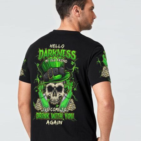 HELLO DARKNESS MY OLD FRIEND SKULL BEER PATRICK'S DAY ALL OVER PRINT - TLTM1101232
