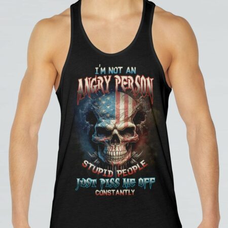 I'M NOT AN ANGRY PERSON SKULL ALL OVER PRINT - TLTW0802231
