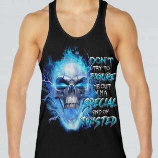 DON'T TRY TO FIGURE ME OUT FIRE SKULL ALL OVER PRINT - YHNT0704234