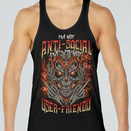 I'M NOT ANTI-SOCIAL MAD SKULL ALL OVER PRINT - TLNO2504231