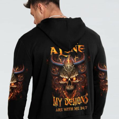 I'M NEVER ALONE DEMON SKULL ALL OVER PRINT - YHNT3103231