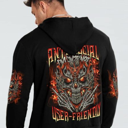 I'M NOT ANTI-SOCIAL MAD SKULL ALL OVER PRINT - TLNO2504231