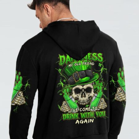 HELLO DARKNESS MY OLD FRIEND SKULL BEER PATRICK'S DAY ALL OVER PRINT - TLTM1101232