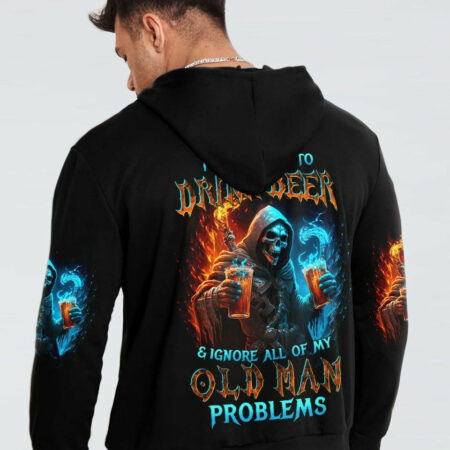 I JUST WANT TO DRINK BEER REAPER ALL OVER PRINT - TLTW1804231