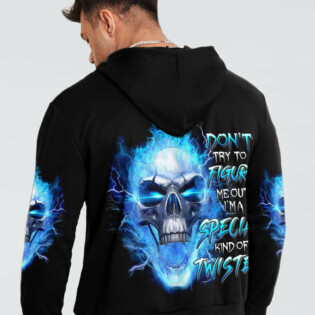 DON'T TRY TO FIGURE ME OUT FIRE SKULL ALL OVER PRINT - YHNT0704234
