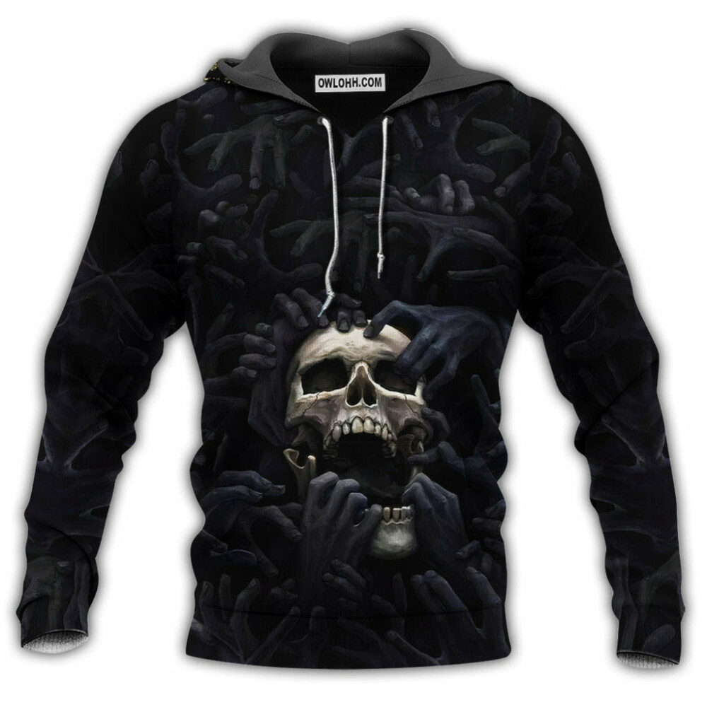 Skull Black Skull Cool Strong Classic Style - Hoodie - Owl Ohh - Owl Ohh