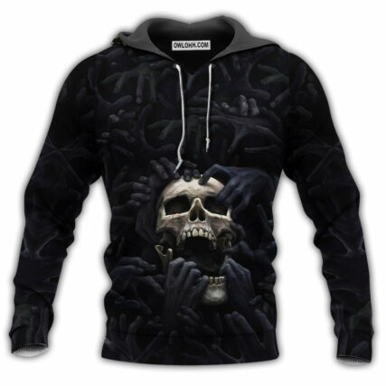 Skull Black Skull Cool Strong Classic Style - Hoodie - Owl Ohh - Owl Ohh