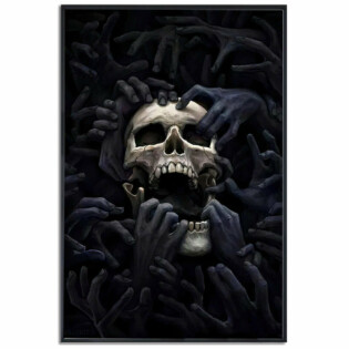 Skull Black Skull Cool Strong - Vertical Poster - Owl Ohh - Owl Ohh