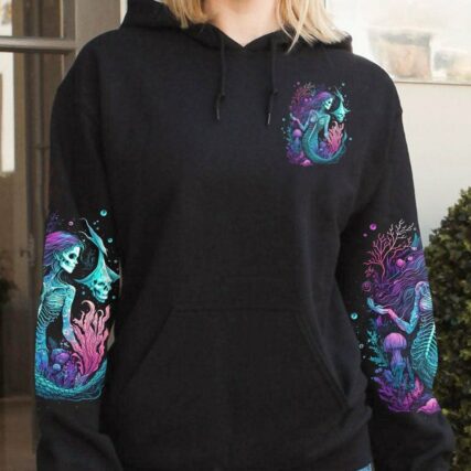 MY DEMONS TRIED TO DROWN ME MERMAID SKELETON ALL OVER PRINT - TLTW2404233