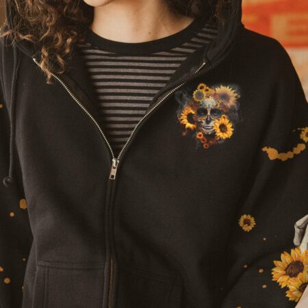 FRESH OUT OF F SUNFLOWER SUGAR SKULL ALL OVER PRINT - TLNZ2102232