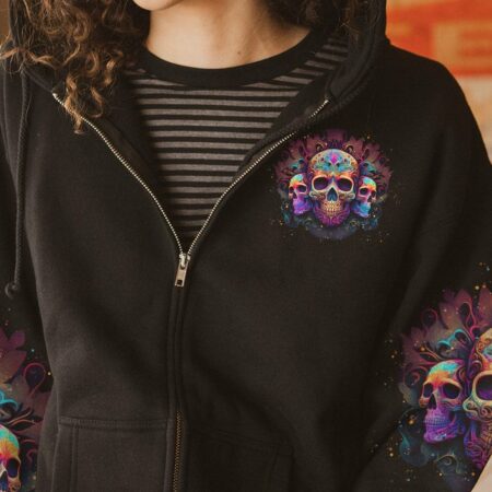 DON'T TRY TO FIGURE ME OUT 3 SKULLS COLORFUL ALL OVER PRINT - TLTW3003232