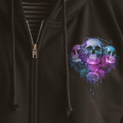 I TRY TO AVOID DRAMA PURPLE ROSE SKULLS OVER PRINT - TLNZ0602234