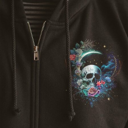 HELLO DARKNESS MY OLD FRIEND CRESCENT MOON SKULL ALL OVER PRINT - TLTW3003235