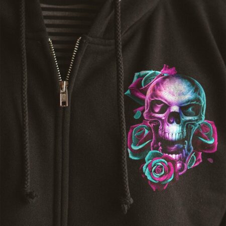 I TRY TO AVOID DRAMA FIRE SKULL ROSE ALL OVER PRINT - TLTR2701233