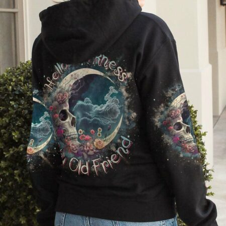 HELLO DARKNESS MY OLD FRIEND CRESCENT MOON SKULL ALL OVER PRINT - TLTR2903233