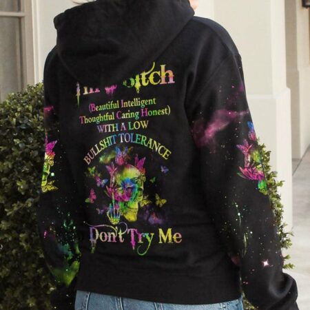 I'M A B DON'T TRY ME BUTTERFLY SKULL ALL OVER PRINT - TLNZ0703232