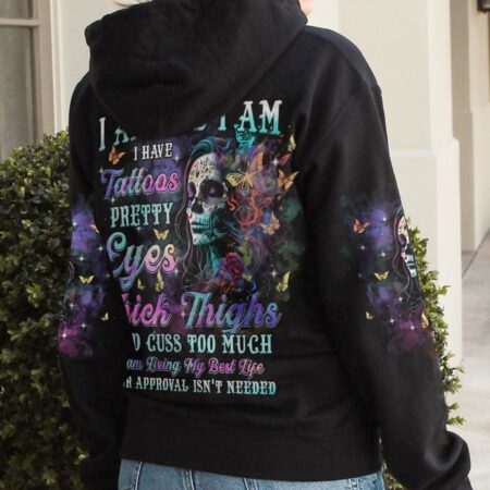 I AM WHO I AM I HAVE TATTOOS SUGAR SKULL ALL OVER PRINT - TLTM1402232