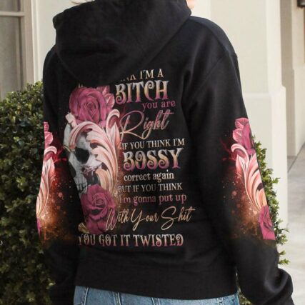 IF YOU THINK I'M A B ROSE SKULL ALL OVER PRINT - YHDU3103234