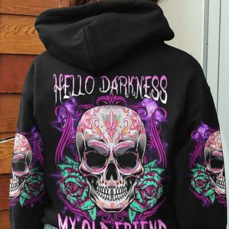 HELLO DARKNESS MY OLD FRIEND SKULL ALL OVER PRINT - YHNT2003231