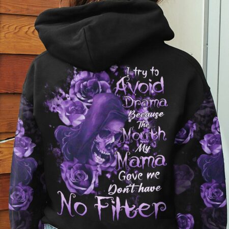 I TRY TO AVOID DRAMA PURPLE ROSE REAPER ALL OVER PRINT - TLTR0202233