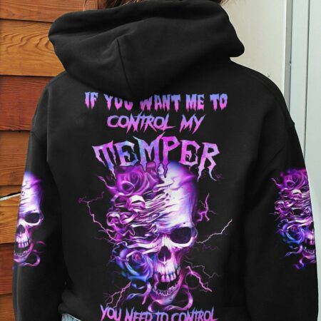 IF YOU WANT ME TO CONTROL MY TEMPER ROSE SKULL ALL OVER PRINT - TLNZ1002231