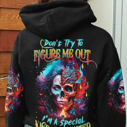 DON'T TRY TO FIGURE ME OUT SKULL GIRL ALL OVER PRINT - TLTW0404232