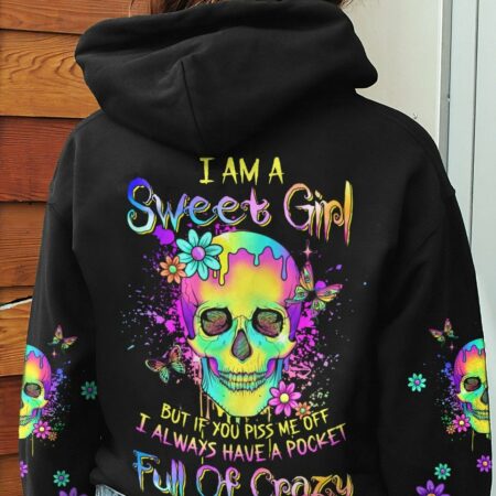 I AM A SWEET GIRL FLOWER SKULL ALL OVER PRINT - YHLN0703234