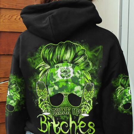 DRINK UP B MESSY BUN PATRICK'S DAY ALL OVER PRINT - TLNO2701231
