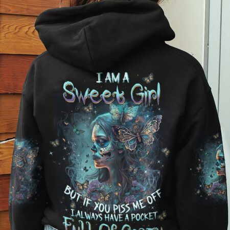 I AM A SWEET GIRL BUT IF YOU PISS ME OFF SUGAR SKULL BUTTERFLY ALL OVER PRINT - TLTW1402232