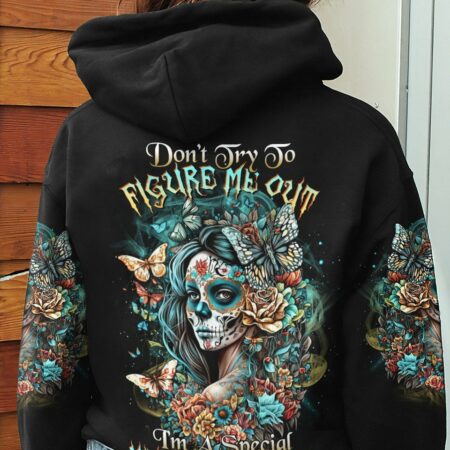 DON'T TRY TO FIGURE ME OUT SUGAR SKULL ALL OVER PRINT - TLTR2403235