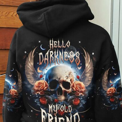 HELLO DARKNESS MY OLD FRIEND SKULL WINGS MOON ALL OVER PRINT - TLNT2604231