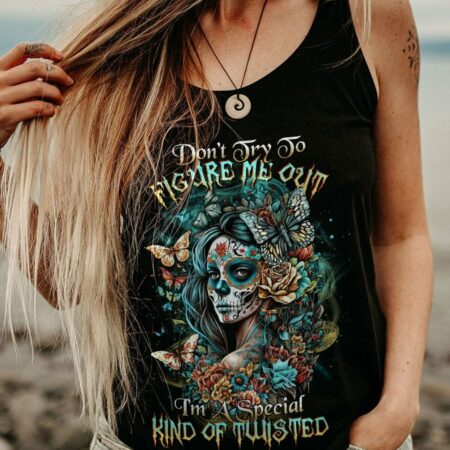 DON'T TRY TO FIGURE ME OUT SUGAR SKULL ALL OVER PRINT - TLTR2403235