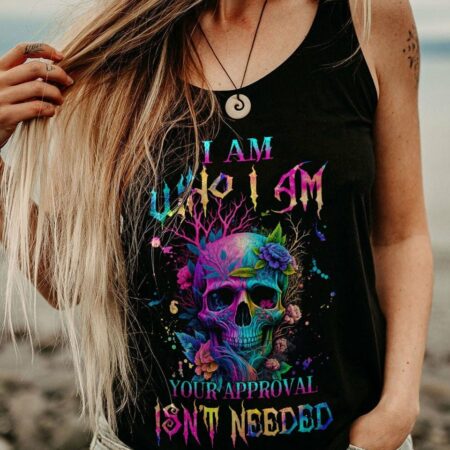 I AM WHO I AM COLORFUL SKULL ALL OVER PRINT - TLNZ2903234