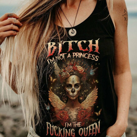 I'M THE F QUEEN SUGAR SKULL VINTAGE ALL OVER PRINT - TLNZ1204232